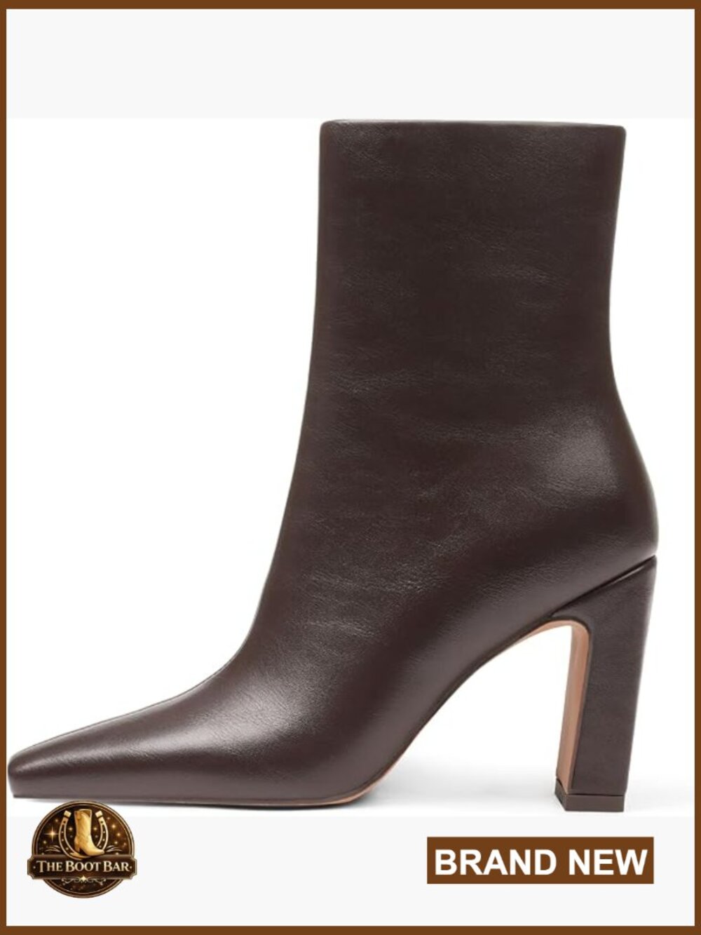 Women's Chunky Heel Square Toe Ankle Boots with Zipper